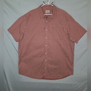 Mutual Weave Short Sleeve Mens Small Graphic Floral Print Button Up Shirt Sz 2XL